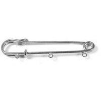 Sachet de 10 épingles kilt argenté à 3 anneaux 76mm - Inspiro