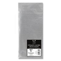 Sachet 4 feuilles papier de soie 50x70 cm argent - Image principale