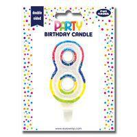 Bougie chiffre pailletée, 8 - Image principale