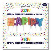 Bougies pailletées Happy Birthday - Clairefontaine