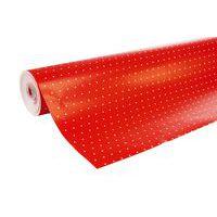 Rouleau papier cadeau 60g, 50x0,70m Pois fd rouge - Image principale