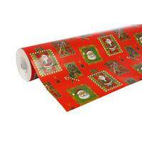 Rouleau papier cadeau 60g 50x0,70m Père Noël mosaïque - Clairefontaine thumbnail image