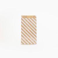 Sachet de 50 pochettes kraft, 11x21+5cm, Rayures blanche - Image principale