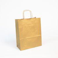 Paquet de 25 sacs kraft lisse 100g, 22x10x27cm, Or - Image principale