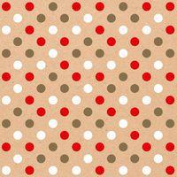 Rouleau kraft brut 70g, 50x0,70m Noël pois rouge blanc or thumbnail image 2