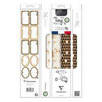 Pack rouleaux + bolduc + étiquettes,5x0,35m,kraft,noir/blanc thumbnail image 2
