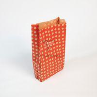 Sachet de 50 pochettes kraft, 15x31+6cm, Pois fond rouge thumbnail image 3