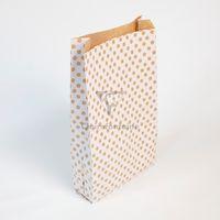 Sachet de 50 pochettes kraft, 21x37+7cm, Pois fond blanc - Image 4