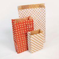 Sachet de 50 pochettes kraft, 21x37+7cm, Pois fond blanc thumbnail image 2