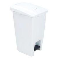 Poubelle mobile à pédale 60 L blanc couvercle blanc - Image principale