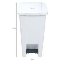 Poubelle mobile à pédale 60 L blanc couvercle blanc thumbnail image 2
