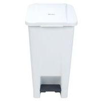 Poubelle mobile à pédale 60 L blanc couvercle blanc - Image 5