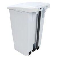Poubelle mobile à pédale 60 L blanc couvercle blanc thumbnail image 8