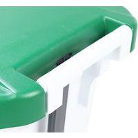 Poubelle mobile à pédale 60 L blanc couvercle vert thumbnail image 9