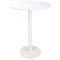 Table de réunion haute  pied métal Ø 80 cm Blanc - Manutan Expert