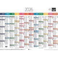 Calendrier annuel horizontal Arc en ciel - 12 mois - 2026 - Quo Vadis