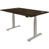 Bureau réglable Cambio -Piètement gris Plateau 140cm Noyer - Image principale