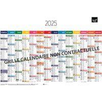 Lot de 10 Calendrier annuel horizontal fr arc en ciel par 10 - 65x43cm thumbnail image 3