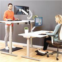 Bureau réglable Levado -Piètement blanc Plateau 120cm Blanc thumbnail image 2