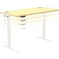 Bureau réglable Levado -Piètement blanc Plateau 120cm Érable thumbnail image 3