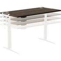 Bureau réglable Levado -Piètement blanc Plateau 180cm Noyer thumbnail image 3