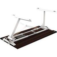 Bureau réglable Levado -Piètement blanc Plateau 180cm Noyer - Image 2