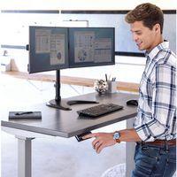 Bureau réglable Cambio -Piètement gris Plateau 180cm Chêne - Image 3