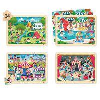 Lot de 4 puzzles 'Les loisirs' de 24 pièces en bois. thumbnail image 6