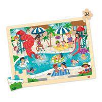 Lot de 4 puzzles 'Les loisirs' de 24 pièces en bois. thumbnail image 4