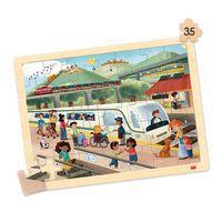 Lot de 4 puzzles 'Les transports' de 35 pièces en bois. thumbnail image 6