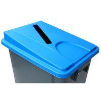 Poubelle 80 L avec couvercle tri sélectif Bleu Fente papier thumbnail image 2