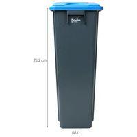 Poubelle 80 L avec couvercle tri sélectif Bleu Fente papier thumbnail image 5