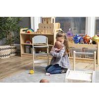 Chaise haute pour poupée en bois - Blanc et gris - Hope Education - Image principale