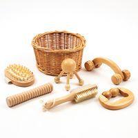 Coffret de massage sensoriel - 6 pièces en bois lisse - LDA