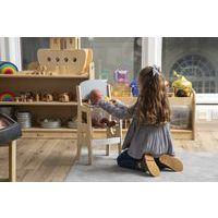 Chaise haute pour poupée en bois - Blanc et gris - Hope Education - Image 2