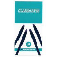 Stylo à bille - Design élégant - Classmates - Violet - Lot de 50 thumbnail image 2