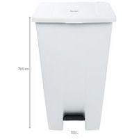 Poubelle mobile à pédale 120 L Blanc - Manutan thumbnail image 3