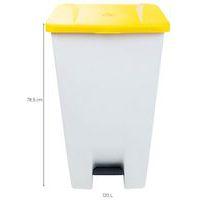 Poubelle mobile à pédale 120 L Blanc / Jaune - Manutan thumbnail image 12