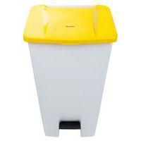 Poubelle mobile à pédale 120 L Blanc / Jaune - Manutan thumbnail image 9