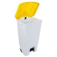 Poubelle mobile à pédale 120 L Blanc / Jaune - Manutan thumbnail image 10
