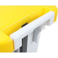 Poubelle mobile à pédale 120 L Blanc / Jaune - Manutan thumbnail image 2