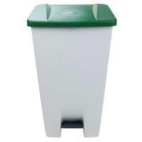 Poubelle mobile à pédale 120 L Blanc / Vert - Manutan thumbnail image 3