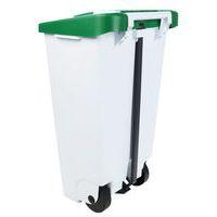 Poubelle mobile à pédale 120 L Blanc / Vert - Manutan thumbnail image 2