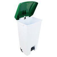 Poubelle mobile à pédale 120 L Blanc / Vert - Manutan thumbnail image 4