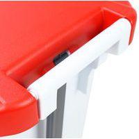 Poubelle mobile à pédale 120 L Blanc / Rouge - Manutan - Image 4