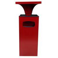 Cendrier et poubelle 38 L acier galva rouge - Image 3