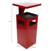Cendrier et poubelle 38 L acier galva rouge thumbnail image 5