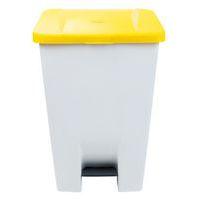 Poubelle mobile à pédale 80 L Blanc / Jaune  -  Manutan thumbnail image 4
