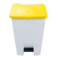 Poubelle mobile à pédale 80 L Blanc / Jaune  -  Manutan thumbnail image 5