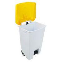 Poubelle mobile à pédale 80 L Blanc / Jaune  -  Manutan thumbnail image 2